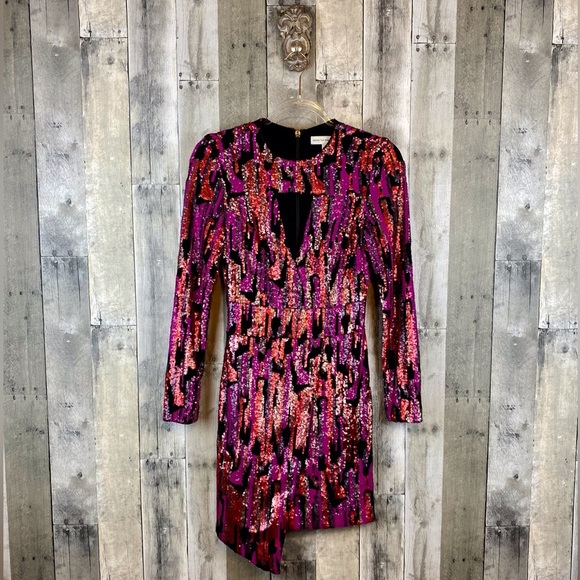 Dress The Population Jayla Sequin Dress in Fuchsia Multi Size Small. - Picture 2 of 13